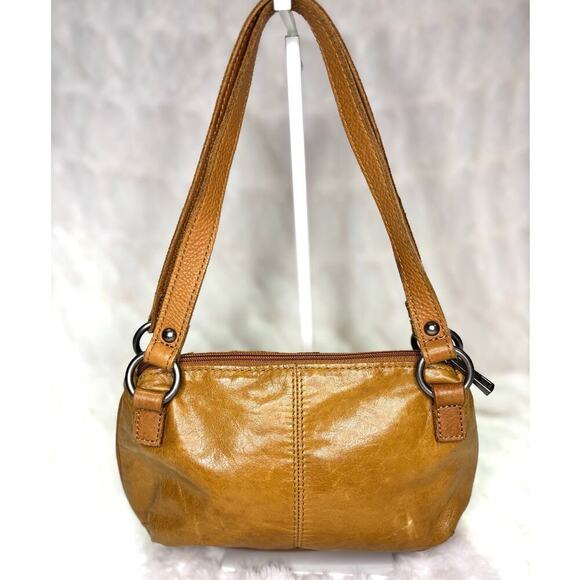 Women's Fossil Tan Leopard Print Faux Fur & Leather Mini Baguette handbag - Picture 3 of 8